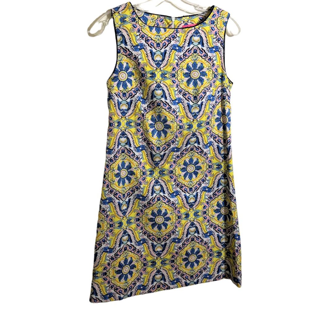 Betsey Johnson Cotton & Spandex Floral Medallion Print Sleeveless Dress, Size 2